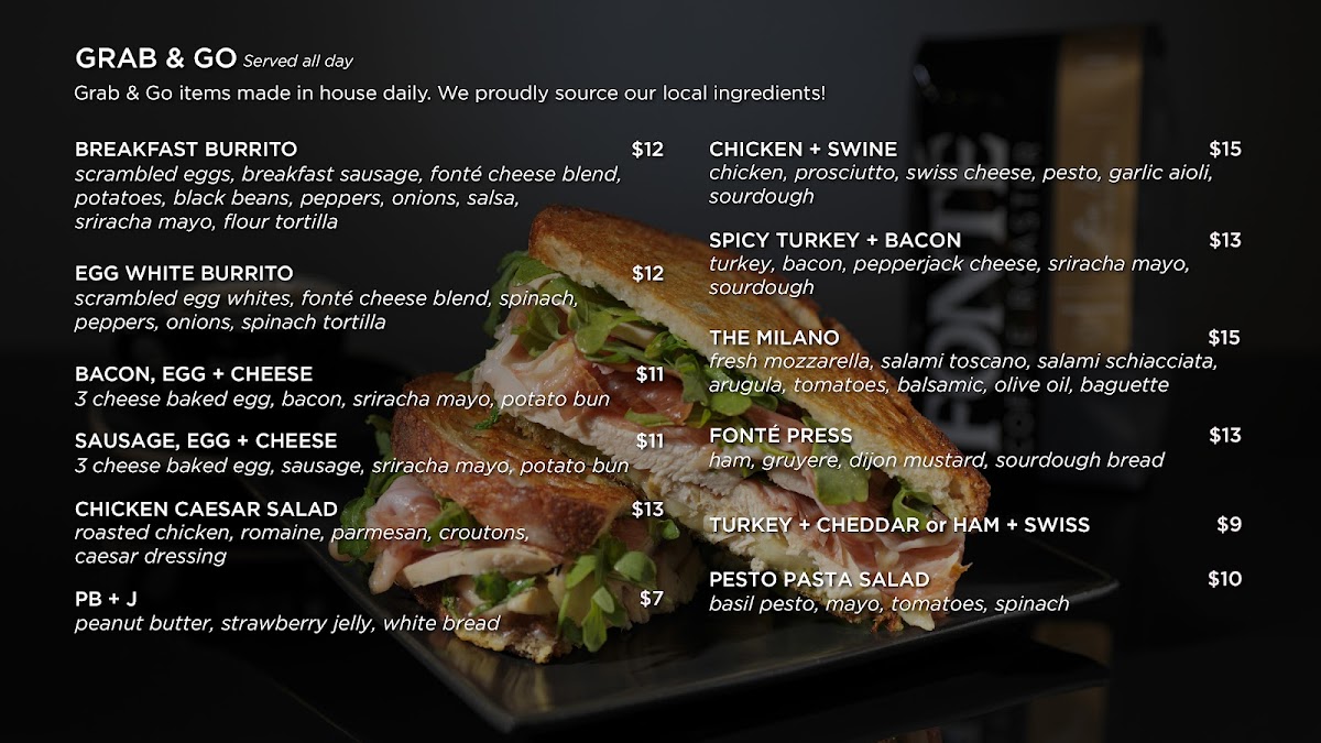 Fonté Coffee - 1st Avenue Menu - Image 1